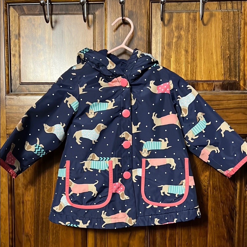 Kids' Navy Dog Print Raincoat